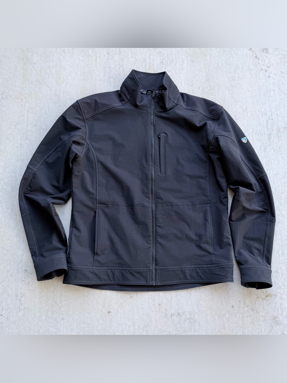Kuhl Impakt Soft shell Fleece Jacket Men Size XL Black Hiking Tech Utility